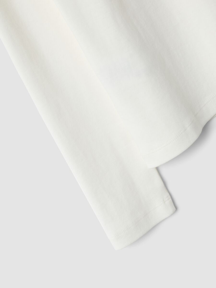White pure cotton crew-neck T-shirt_5