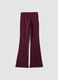 Leggings viola prugna flare in cotone elasticizzato_0