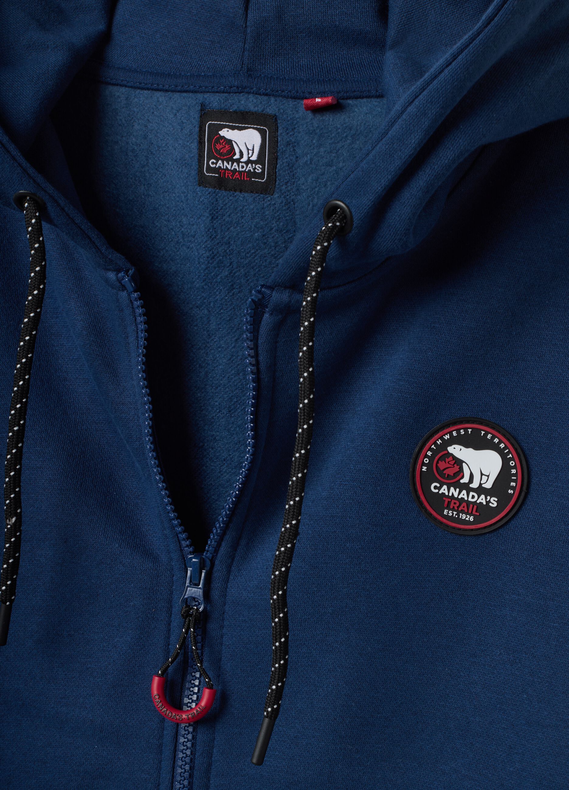 Blue cotton-blend hooded sweatshirt