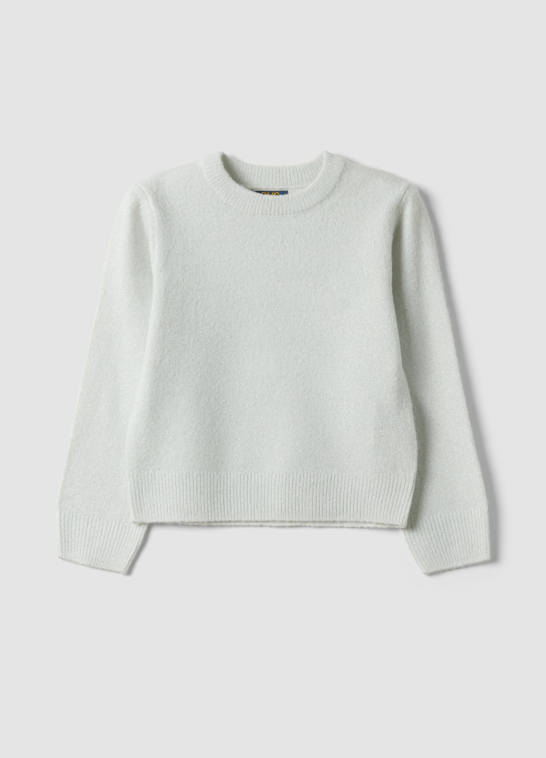 White stretch crew-neck top