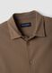 Brown pure cotton long-sleeve piqu&eacute; polo, regular fit_1