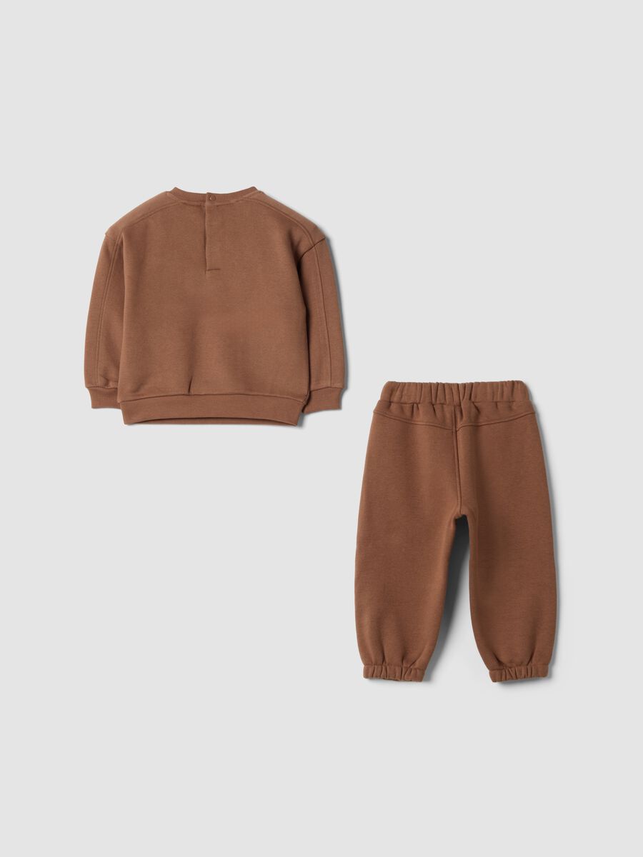 Brown organic cotton-blend Winnie the Pooh jogging set_1