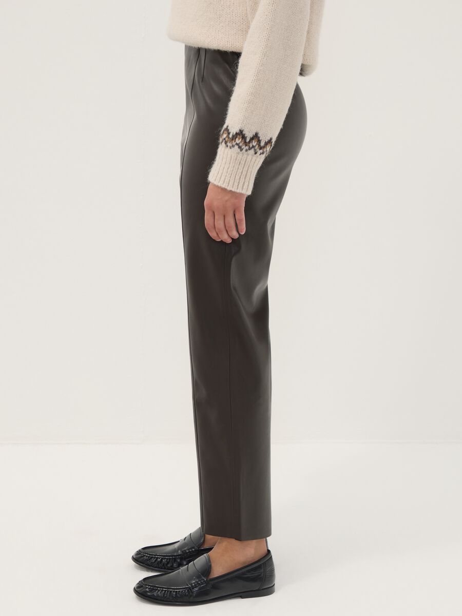 Brown slim-fit leggings with regular waist and elasticated waistband_2