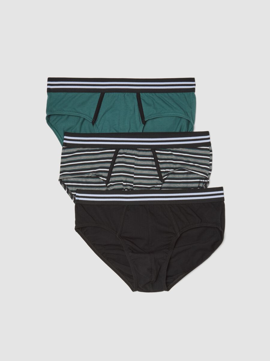 Multicolour 3-pack men&rsquo;s briefs in stretch organic cotton jersey_0