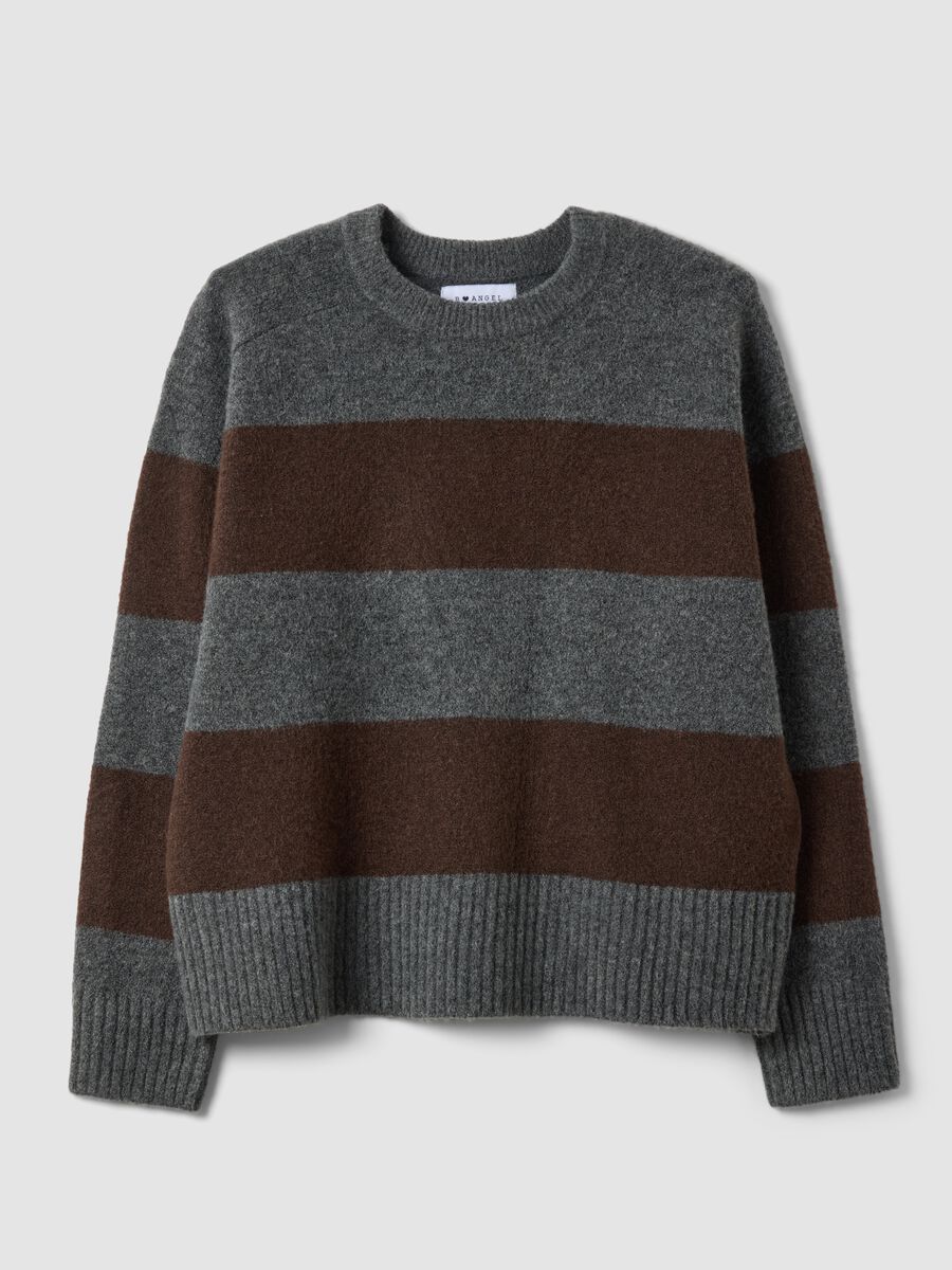Grey striped stretch wool crew-neck jumper_4