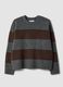 Grey stretch wool striped crew-neck jumper_0
