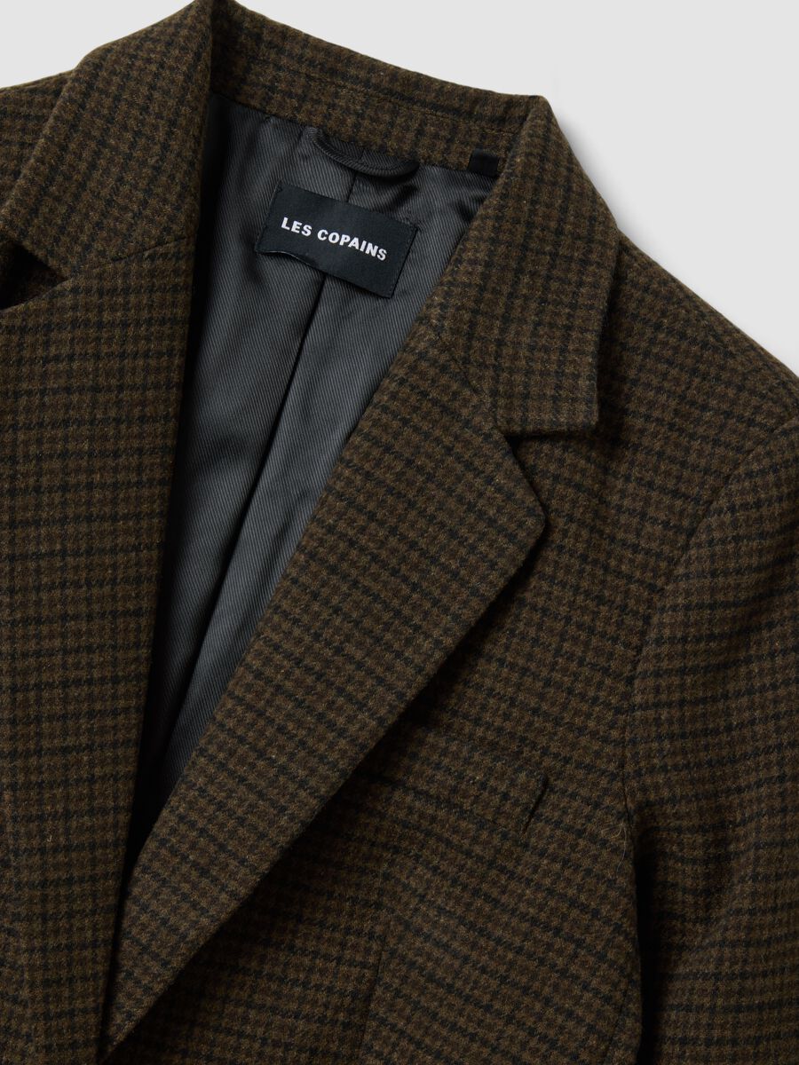 Brown wool-blend blazer with classic lapels_1