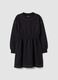Black pure cotton crew-neck dress_0