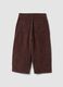 Brown ribbed wide-leg trousers_1