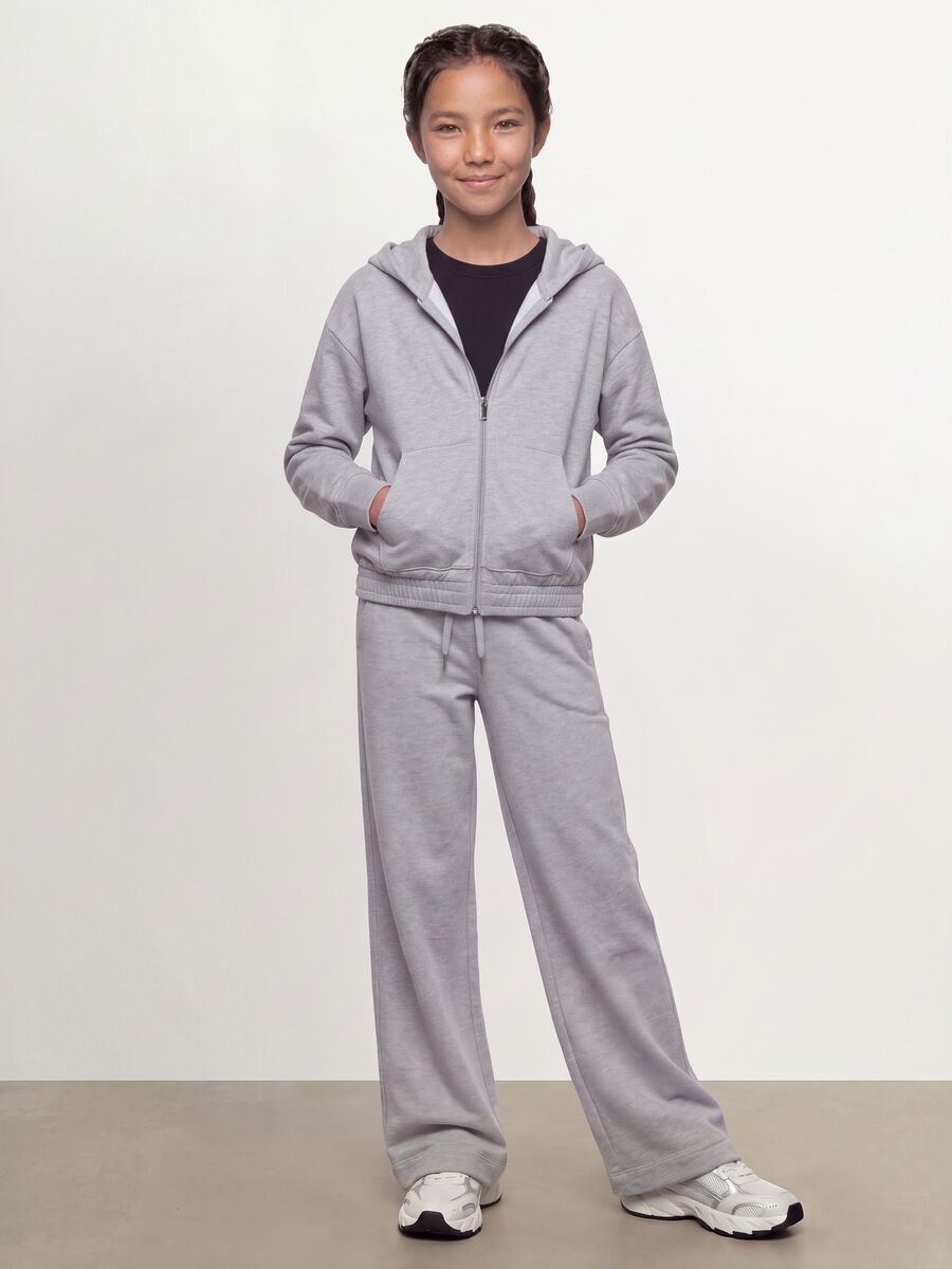 Girls&rsquo; grey culotte trousers in pure organic cotton_0