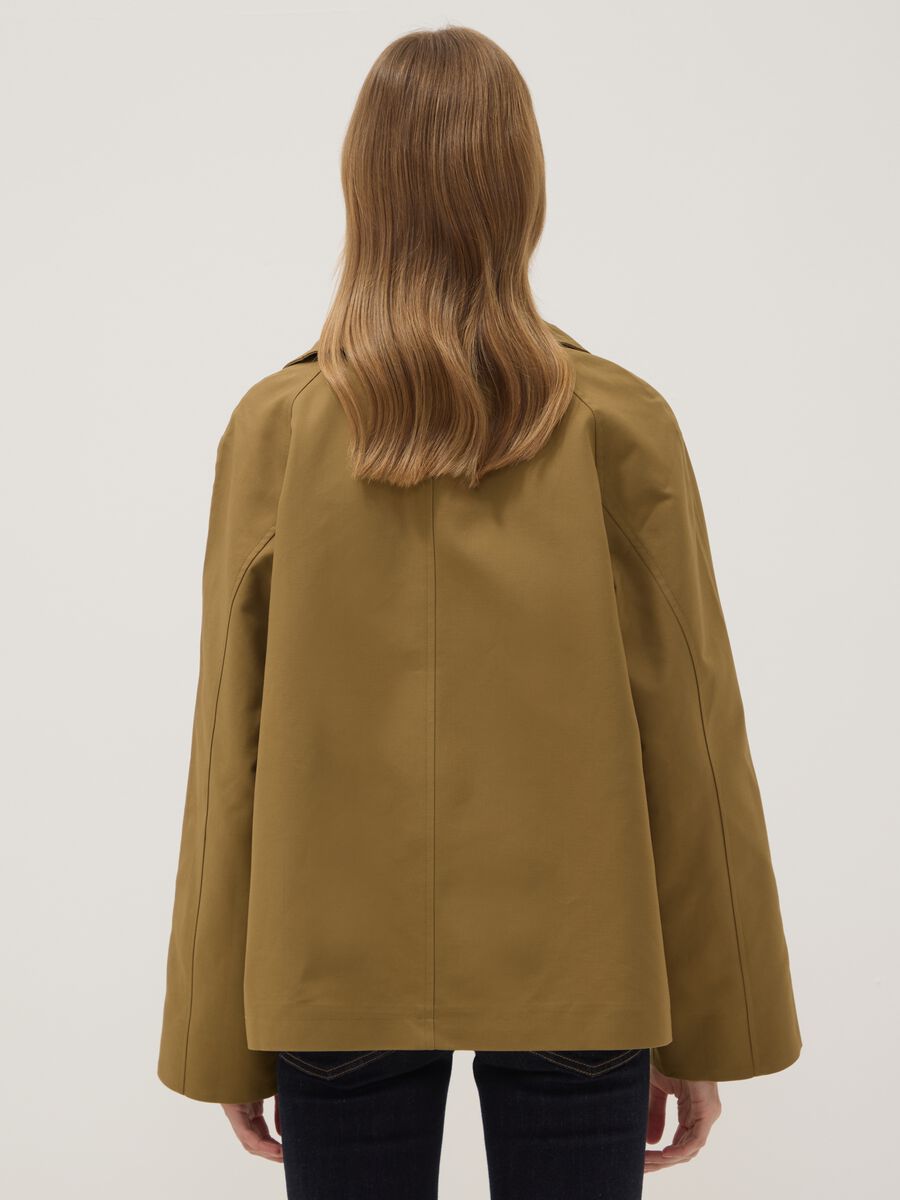 Green pure cotton jacket with buttons, regular fit_3