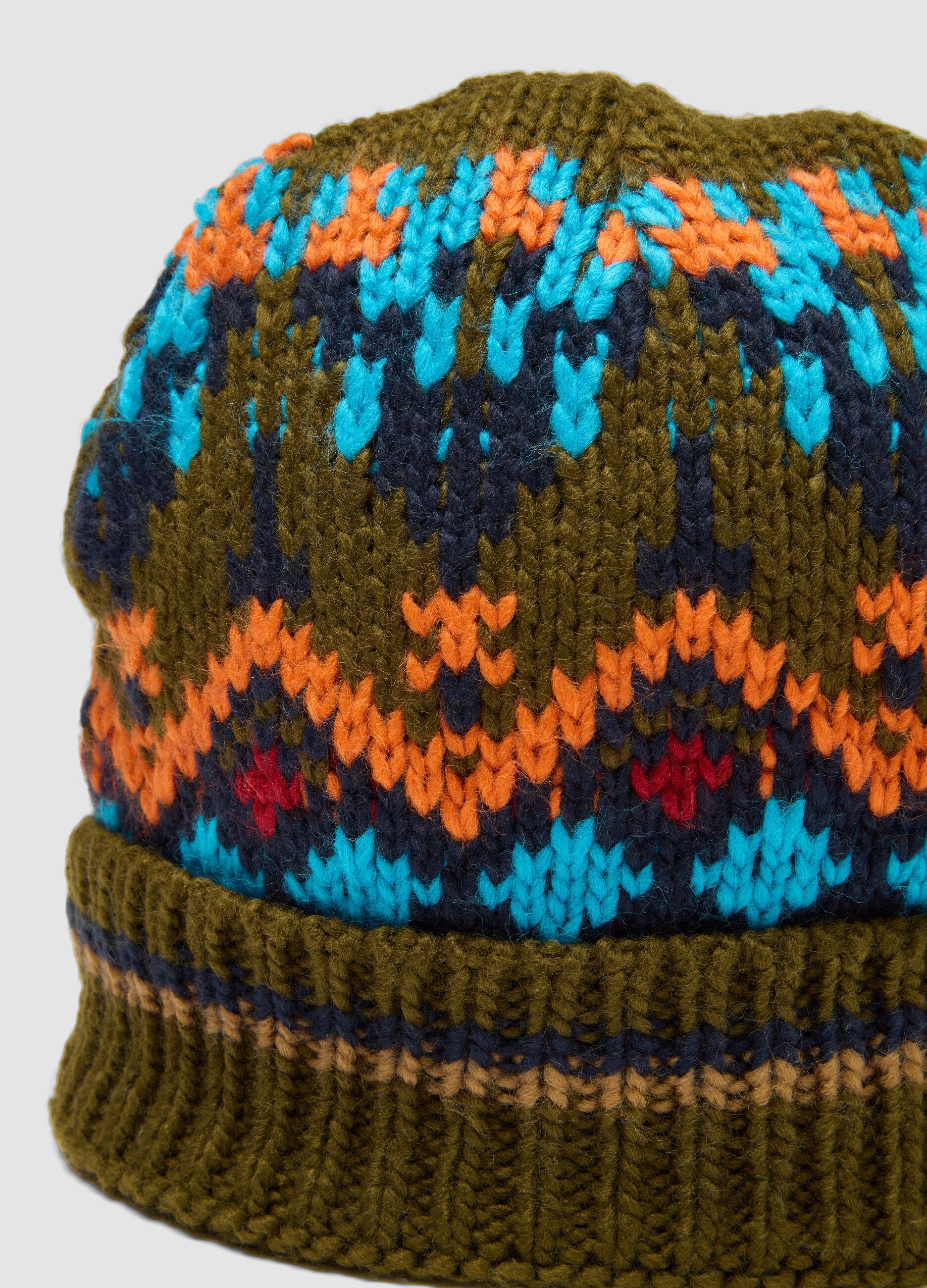 Multicolour all-over patterned beanie
