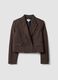 Blazer crop marrone in viscosa elasticizzata_4