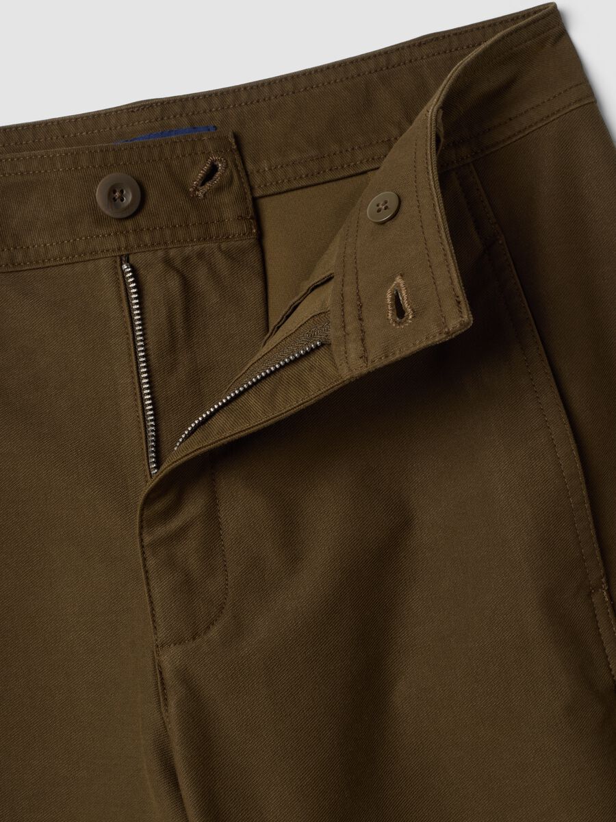 Brown The Iconic Pants in stretch cotton blend, barrel fit_1