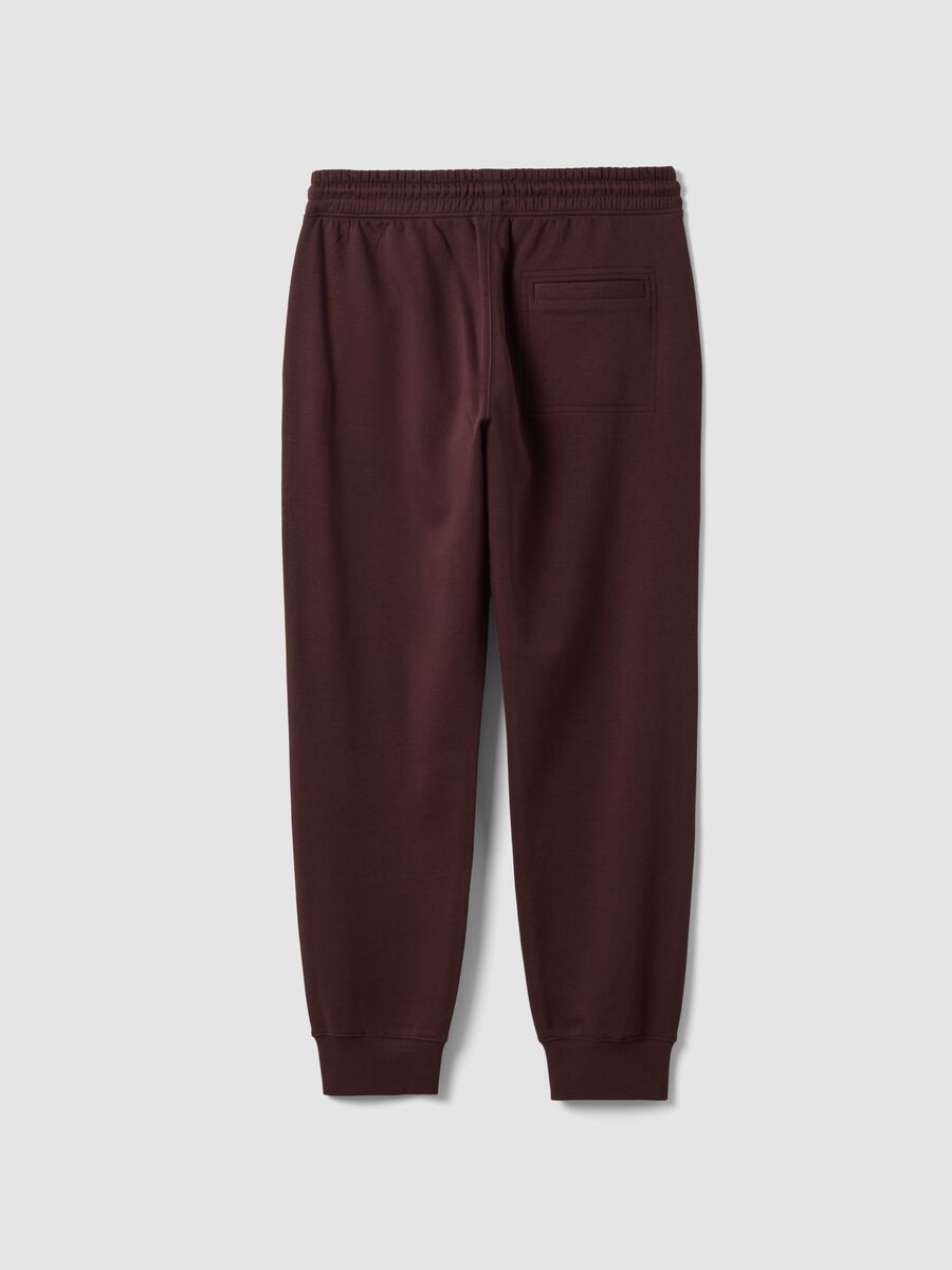 Brown cotton-blend joggers with cuffed hems and drawstring_2