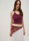 Purple ribbed pure cotton top_0