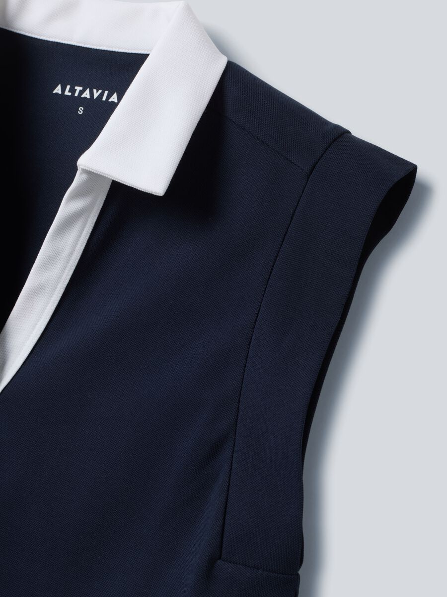 Blue sleeveless ALTAVIA COURT polo in stretch cotton with classic collar_5