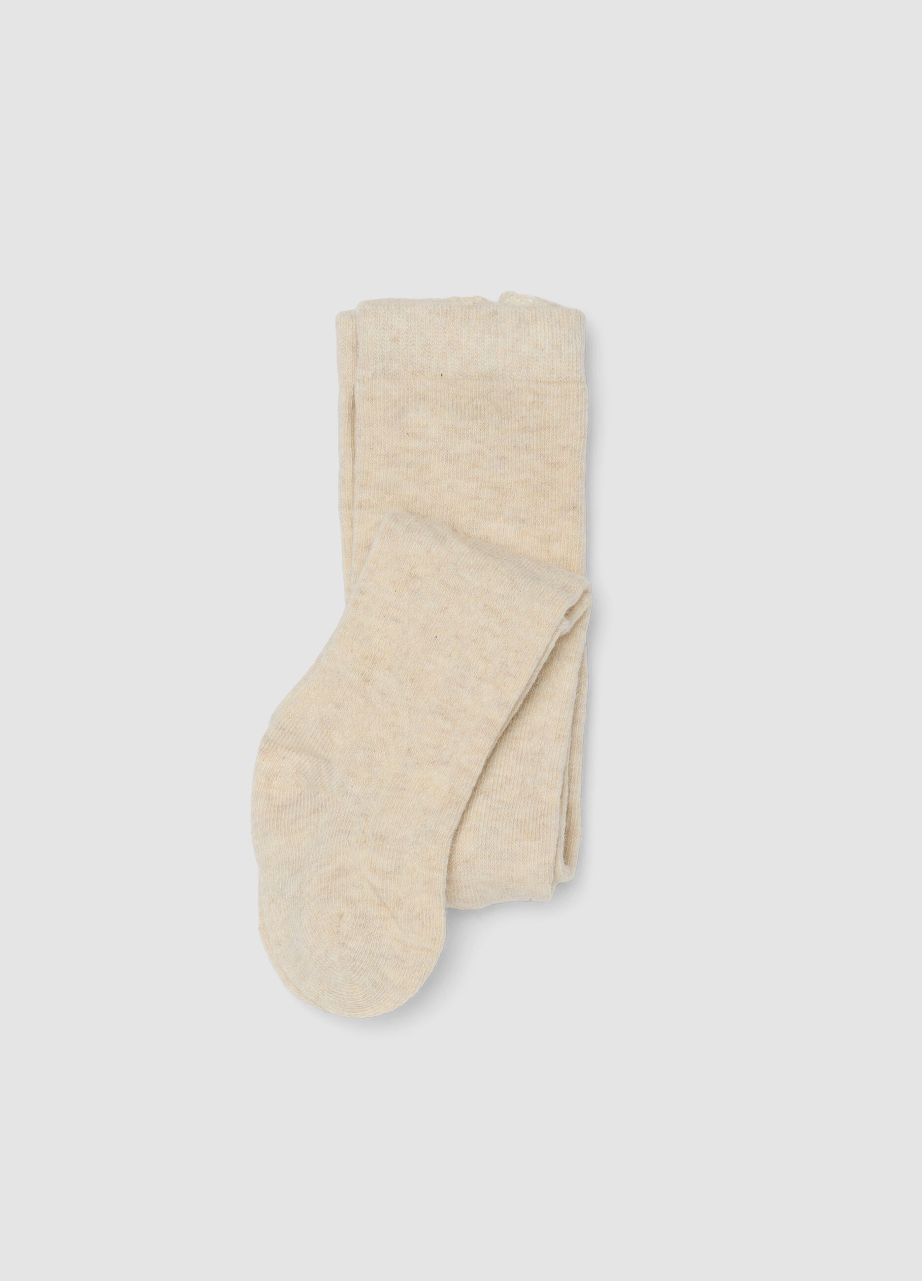 Beige organic stretch cotton tights