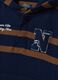 Navy and brown pure cotton fleece hoodie, relaxed fit_2