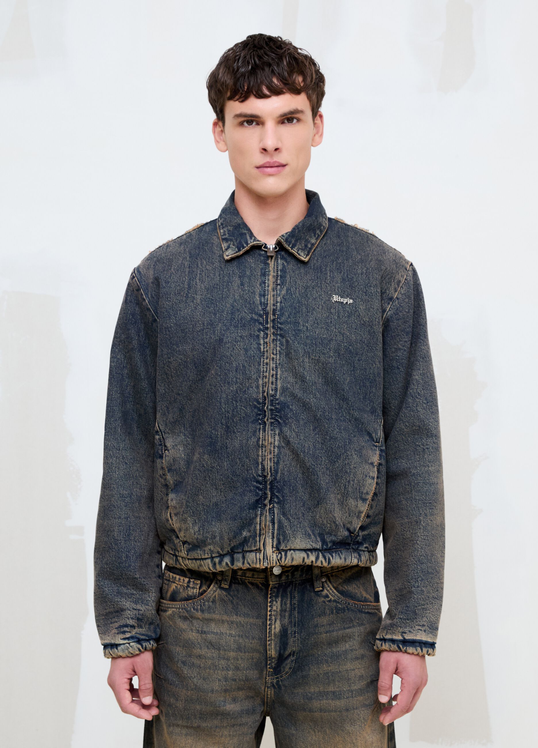 Denim Padded Jacket Vintage Dark Blue