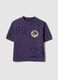 Children's purple pure cotton T-shirt, regular fit with patch_3