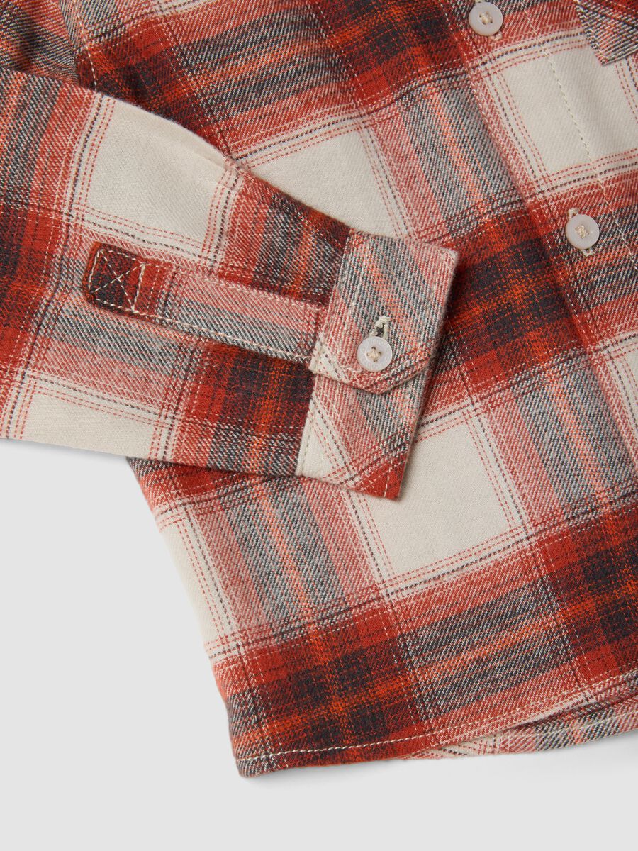 Brown and Red Checked Pure Cotton Shirt_3