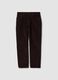 Pantaloni marroni in cotone elasticizzato a coste regular fit_0