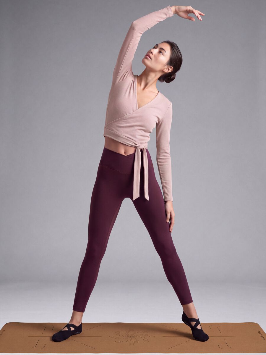 Purple slim leggings in stretch fabric with regular-rise waist &ndash; ALTAVIA STUDIO_1