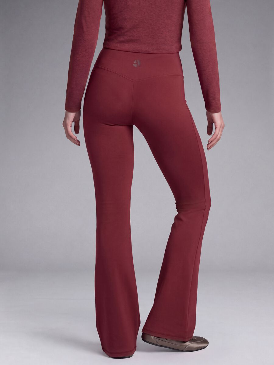 Red flared leggings in breathable stretch fabric ALTAVIA STUDIO_1