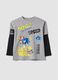 Grey pure cotton jersey T-shirt with Sonic print, oversized fit_0