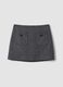 Grey wool-blend and viscose skirt with lining_4