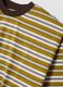 T-shirt marrone a righe in puro cotone boxy fit_5