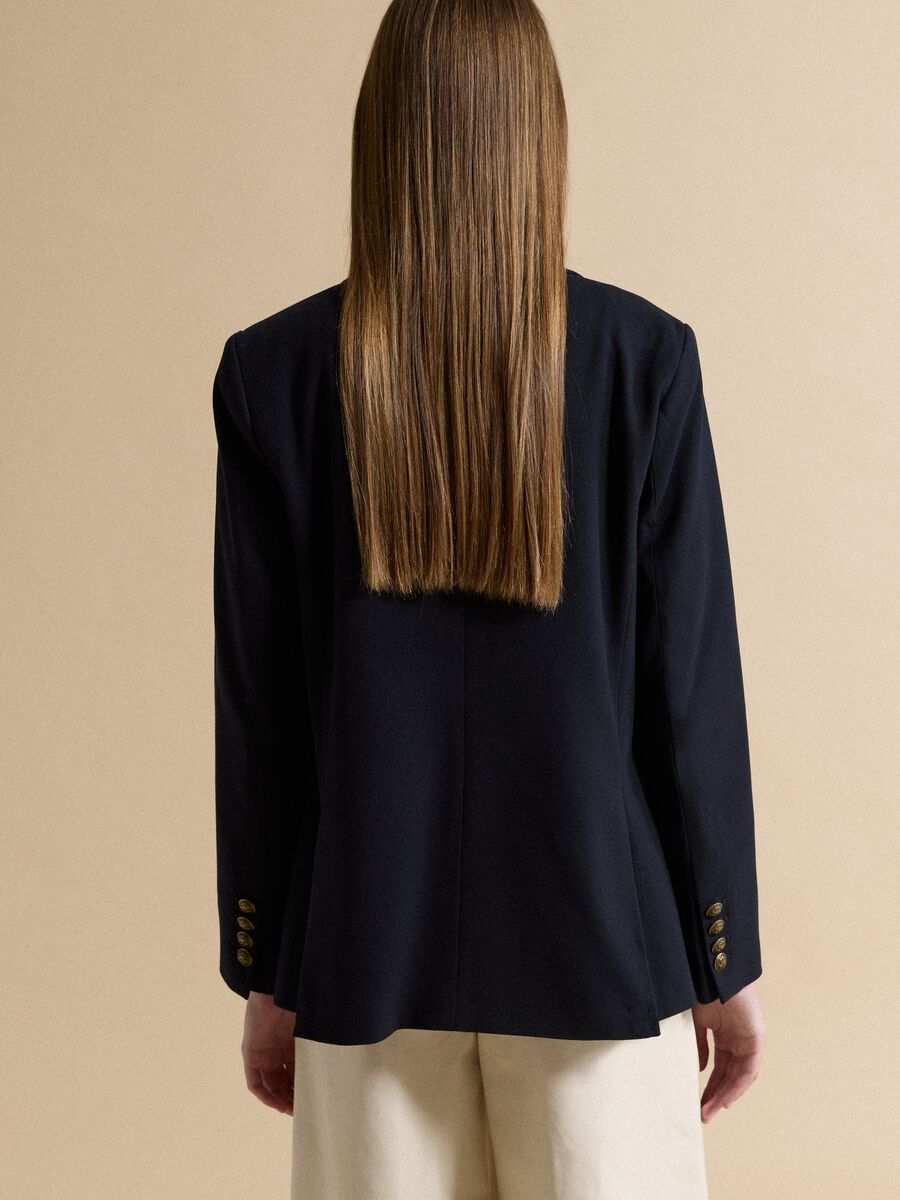 Blue stretch-viscose double-breasted blazer, regular fit_3