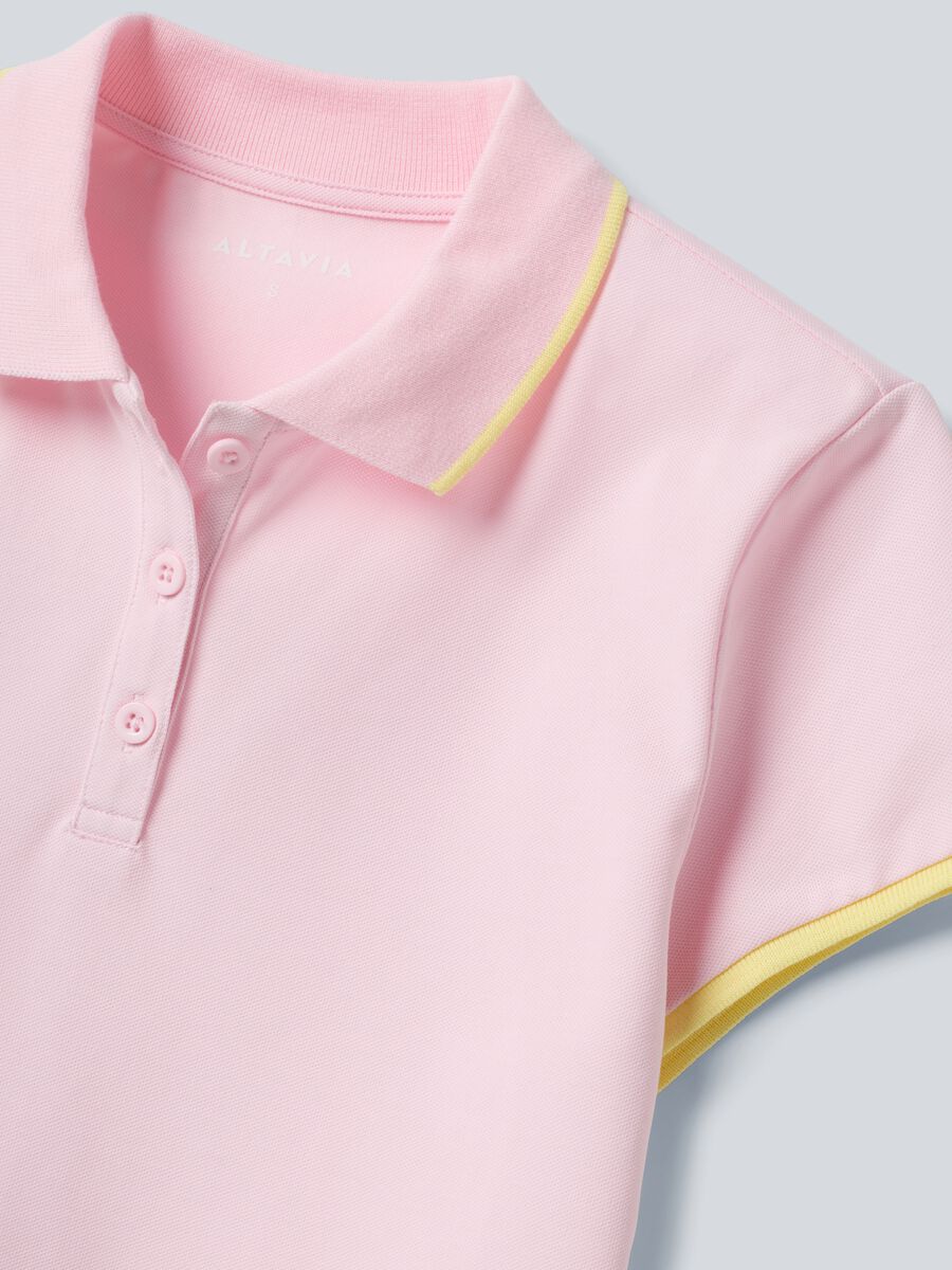 Pink ALTAVIA COURT performance polo in stretch cotton_5