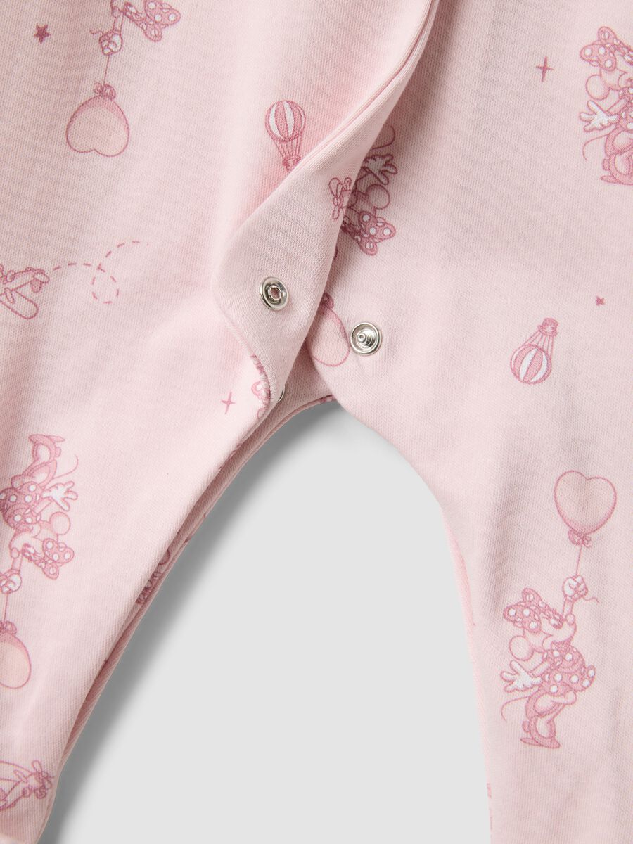 2-pack pink sleepsuits in pure organic cotton with Minnie & Me print for baby girl_3