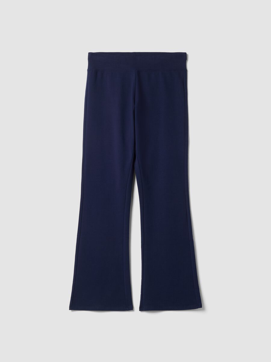 Blue bootcut trousers in stretch cotton_0