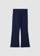 Blue bootcut trousers in stretch cotton_0