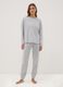 Grey crew-neck pyjamas in organic cotton and viscose blend_0