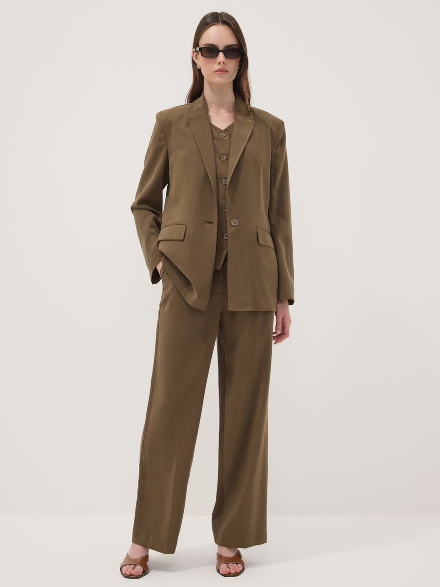 Green regular-fit viscose-blend blazer_2