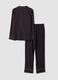 Brown pure viscose V-neck patterned pyjamas_2