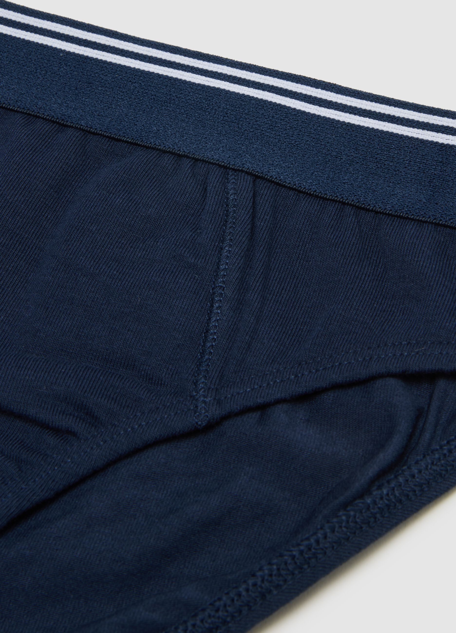 Regular fit blue kids briefs in stretch cotton