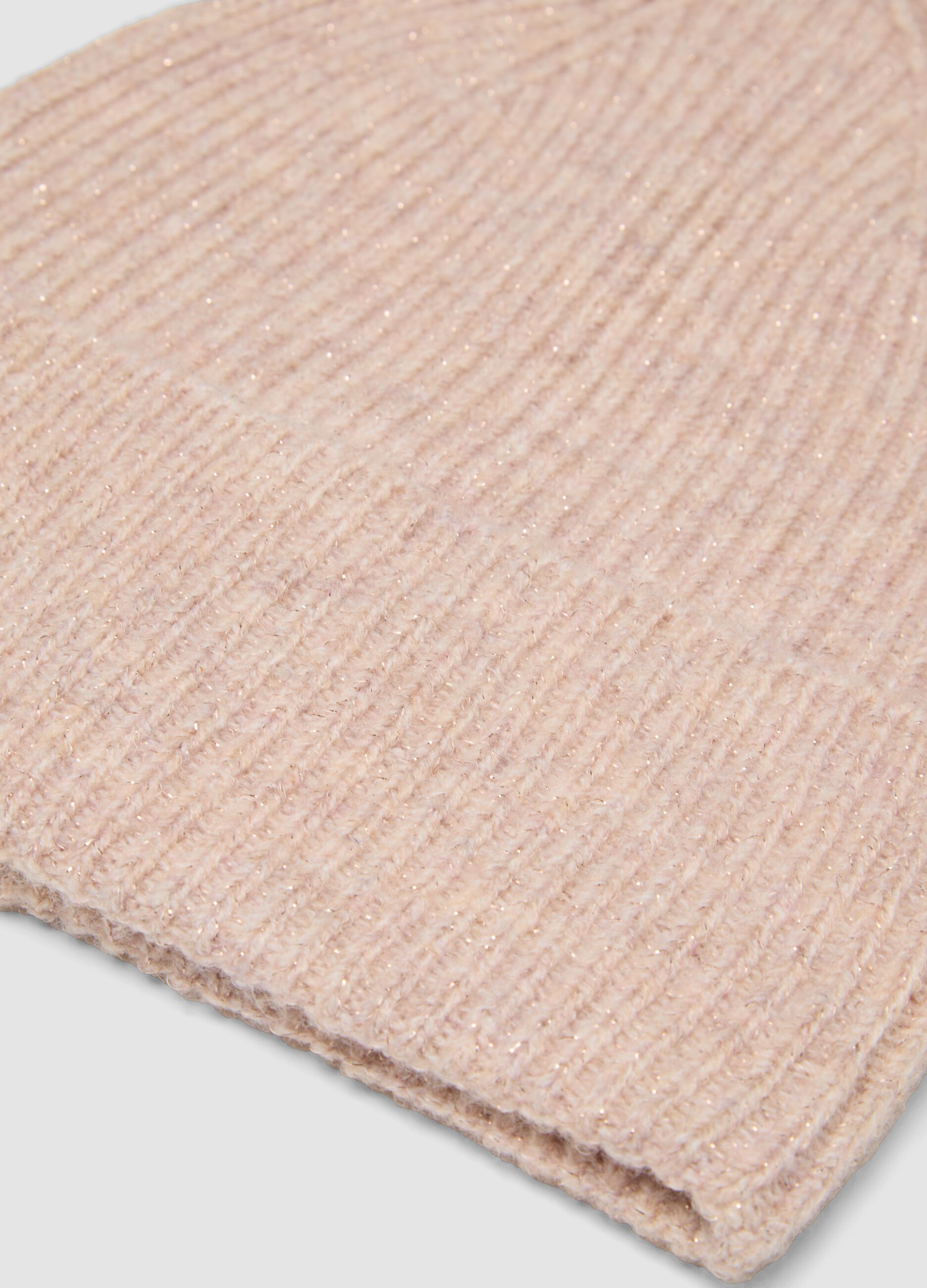 Pink ribbed stretch-wool beanie