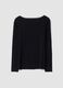 Black stretch modal crew-neck T-shirt, regular fit_2