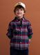 Blue and green checked pure cotton shirt_0
