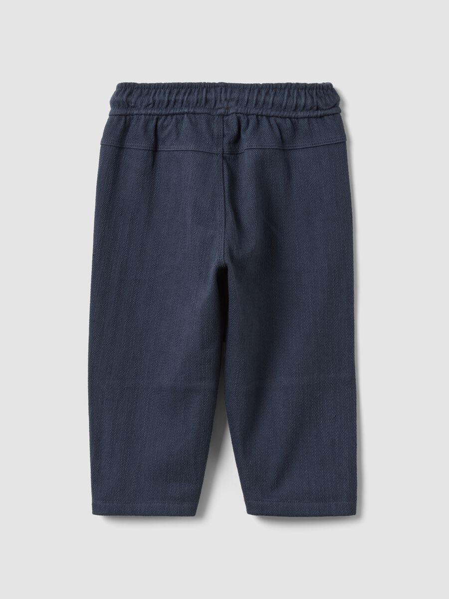 Grey overfit stretch cotton joggers for baby boy_1