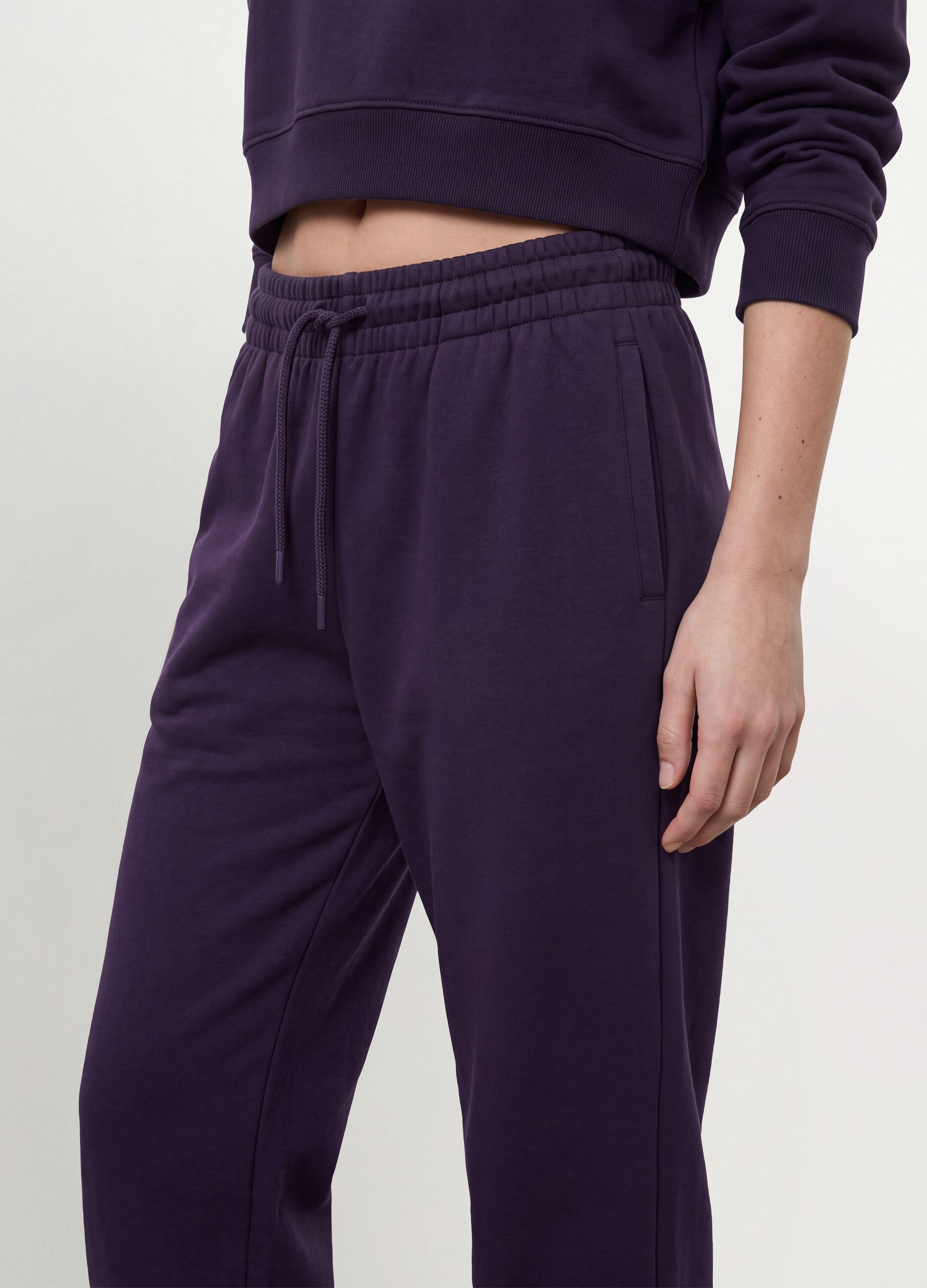 Purple cotton-blend joggers with elasticated waist, regular fit