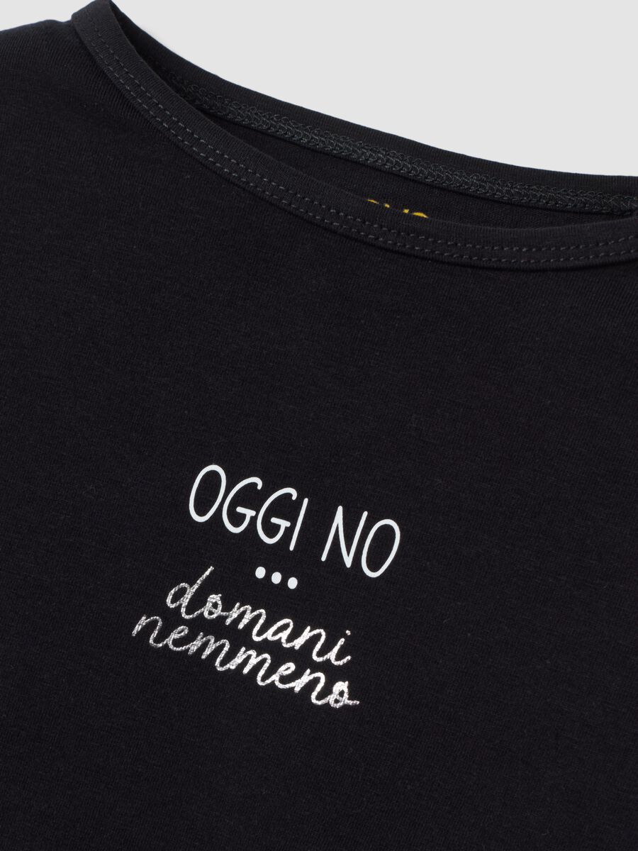 Black slim-fit crew-neck T-shirt in stretch organic cotton jersey_2