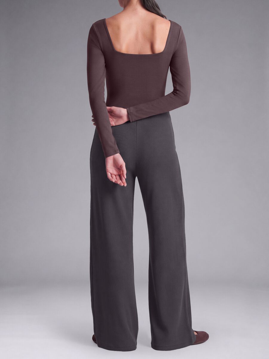 Grey wide-leg stretch modal trousers ALTAVIA STUDIO_3