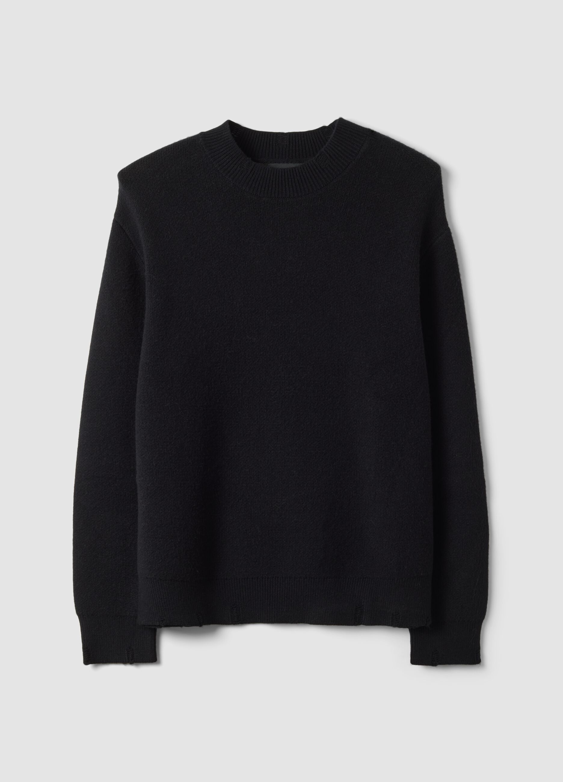 Black crew-neck jumper in viscose blend, oversized fit