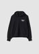 Black hooded sweatshirt in stretchy viscose jersey, regular fit_4